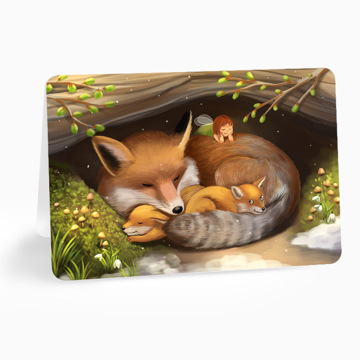 Felicitare 2025 - Fox cubs
