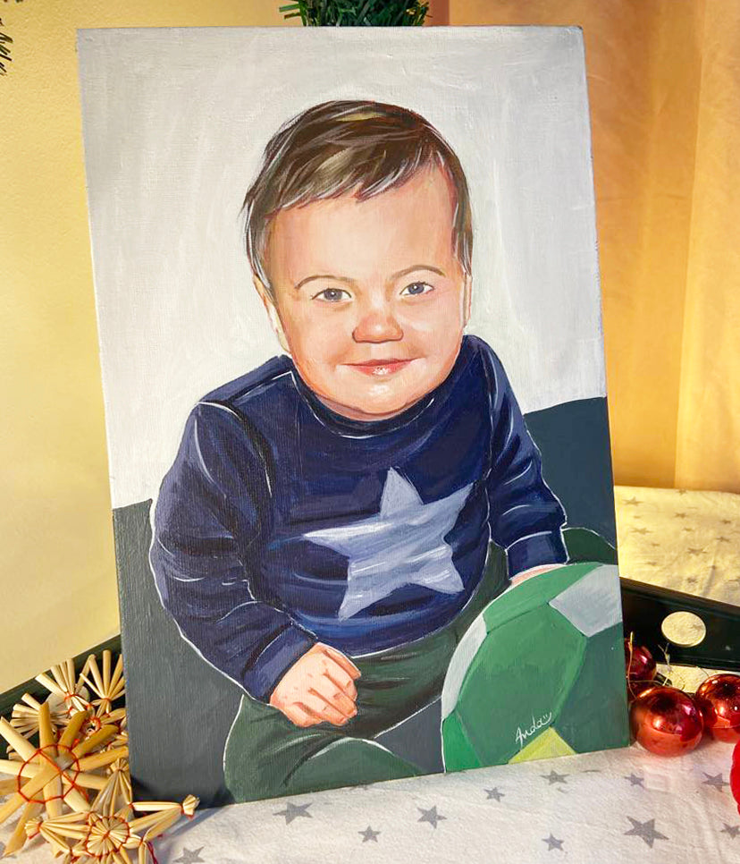 Portret pictat pe pânză, A3, 1-10 pers.