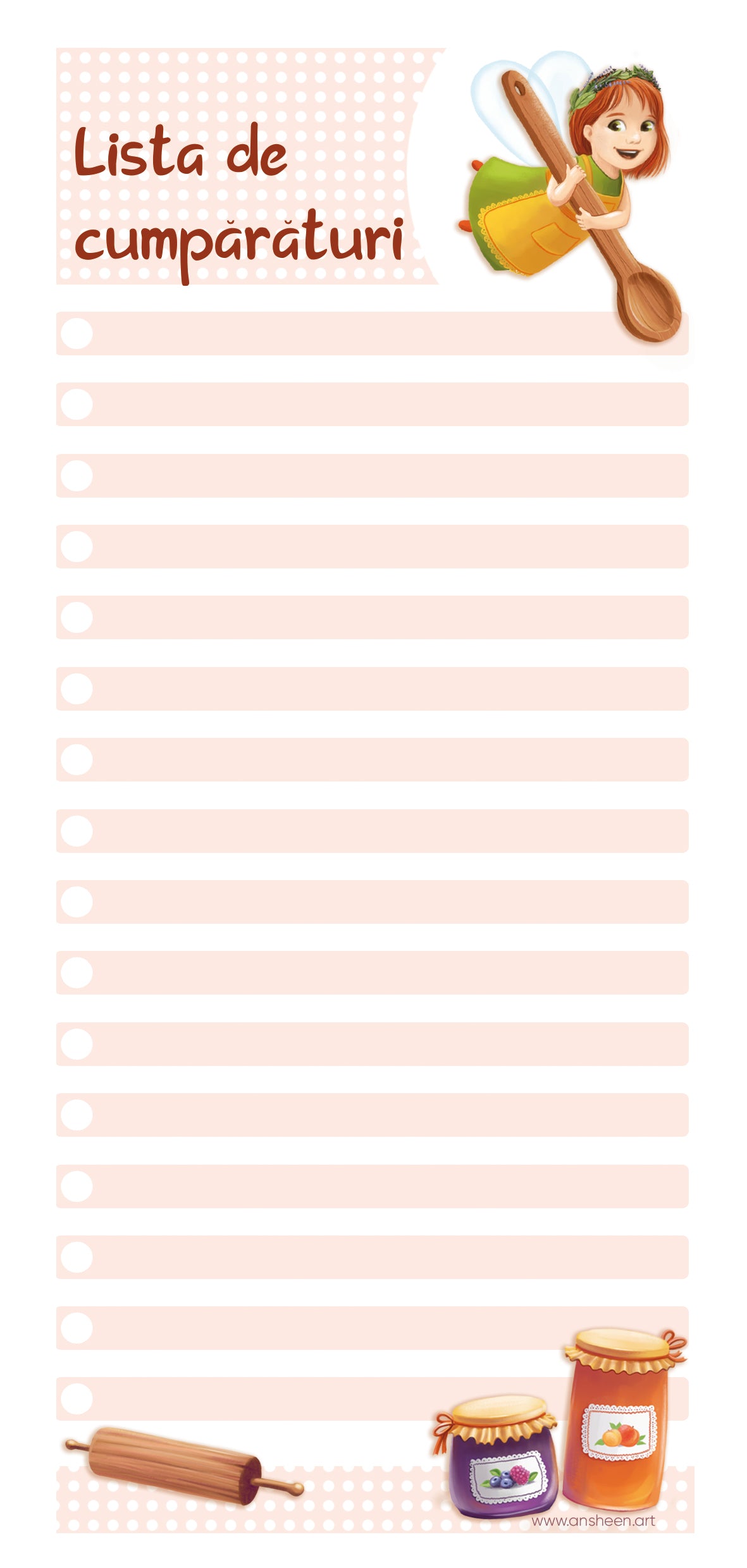 Lista de cumpărturi cu Lia (fișier printabil)