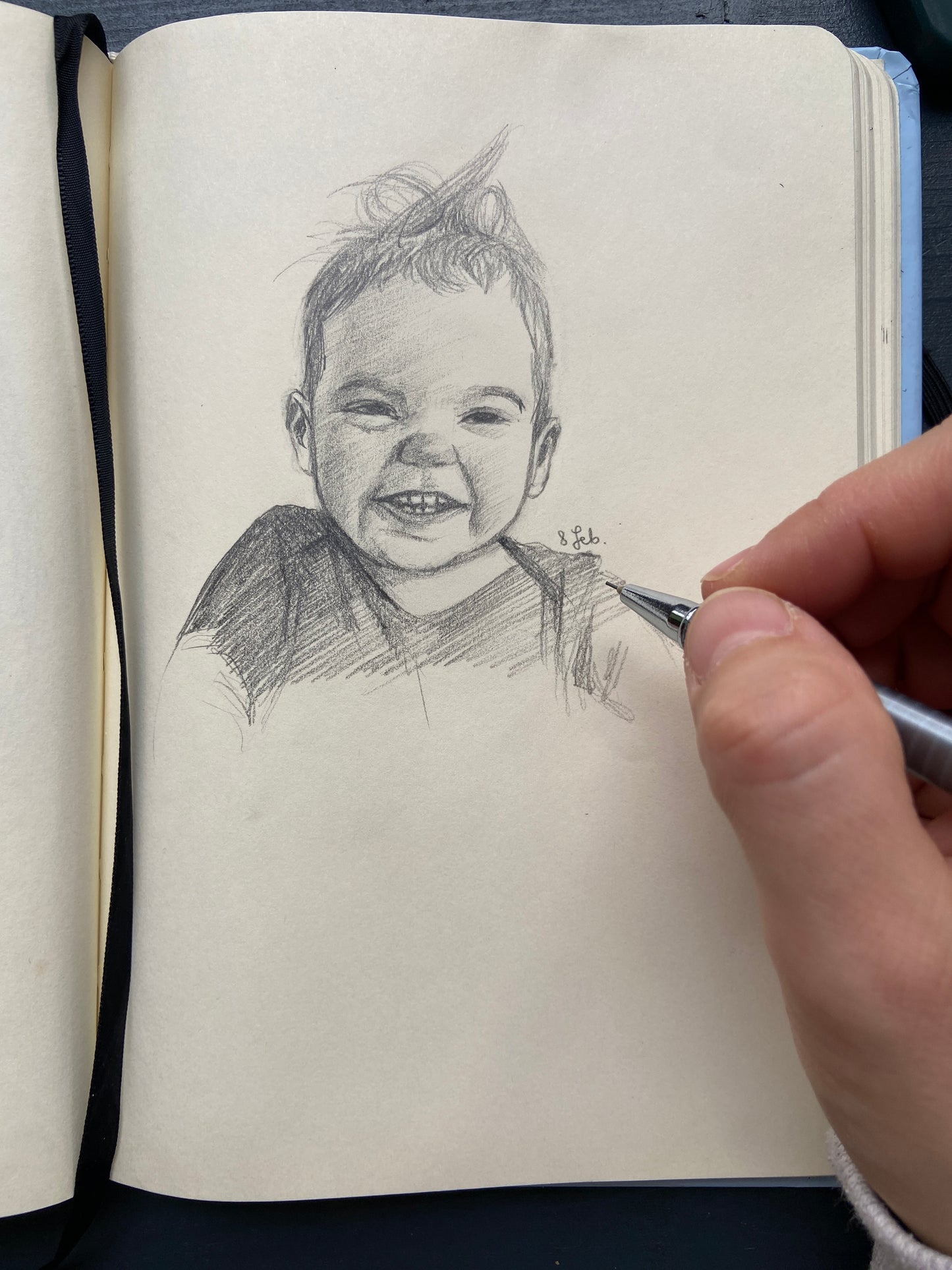 Portret desenat în creion, A5/A4/A3, 1-10 persoane