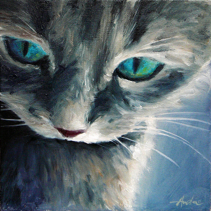 Portret pictat pe pânză, cu animalul de companie