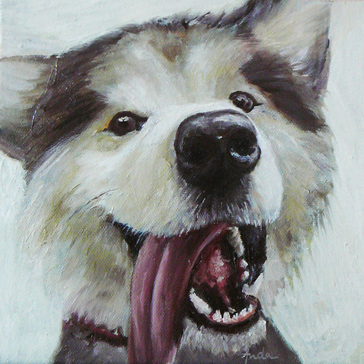 Portret pictat pe pânză, cu animalul de companie