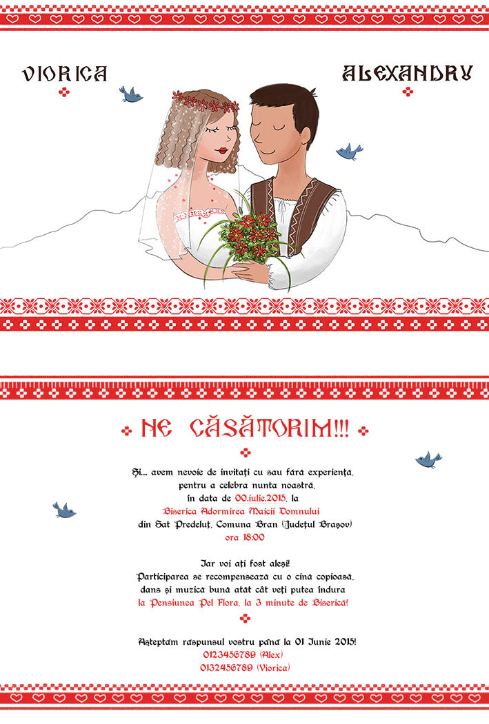 Design invitații+pachet de nuntă personalizat