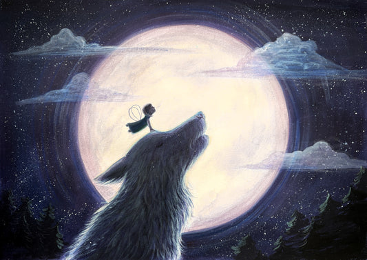 Ilustrație originală (pictată) - Awooo