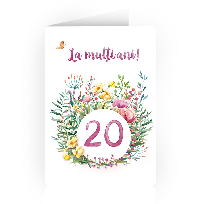 Felicitare "La mulți ani!” - 20 ani