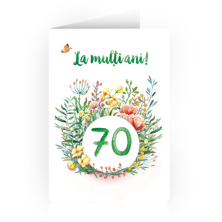 Felicitare "La mulți ani!” - 70 ani