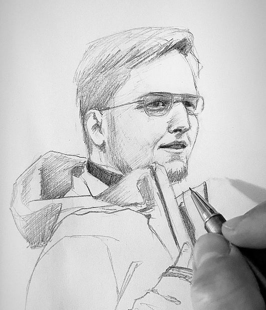 Schiță de portret desenat în creion