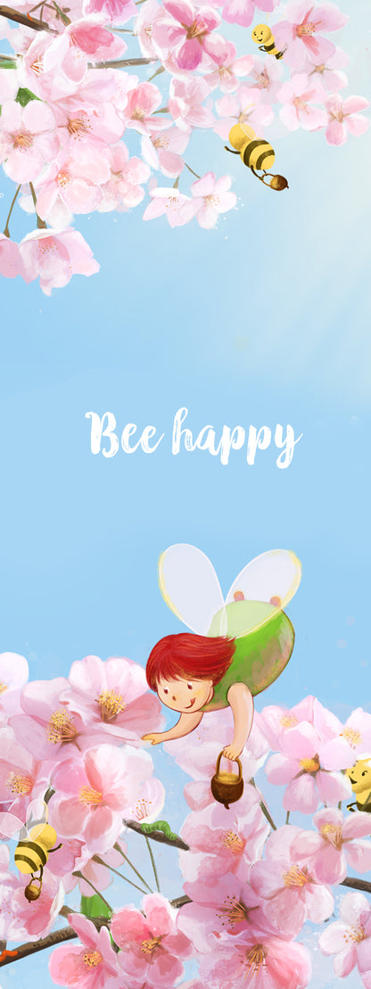 Semn de carte "Bee happy"